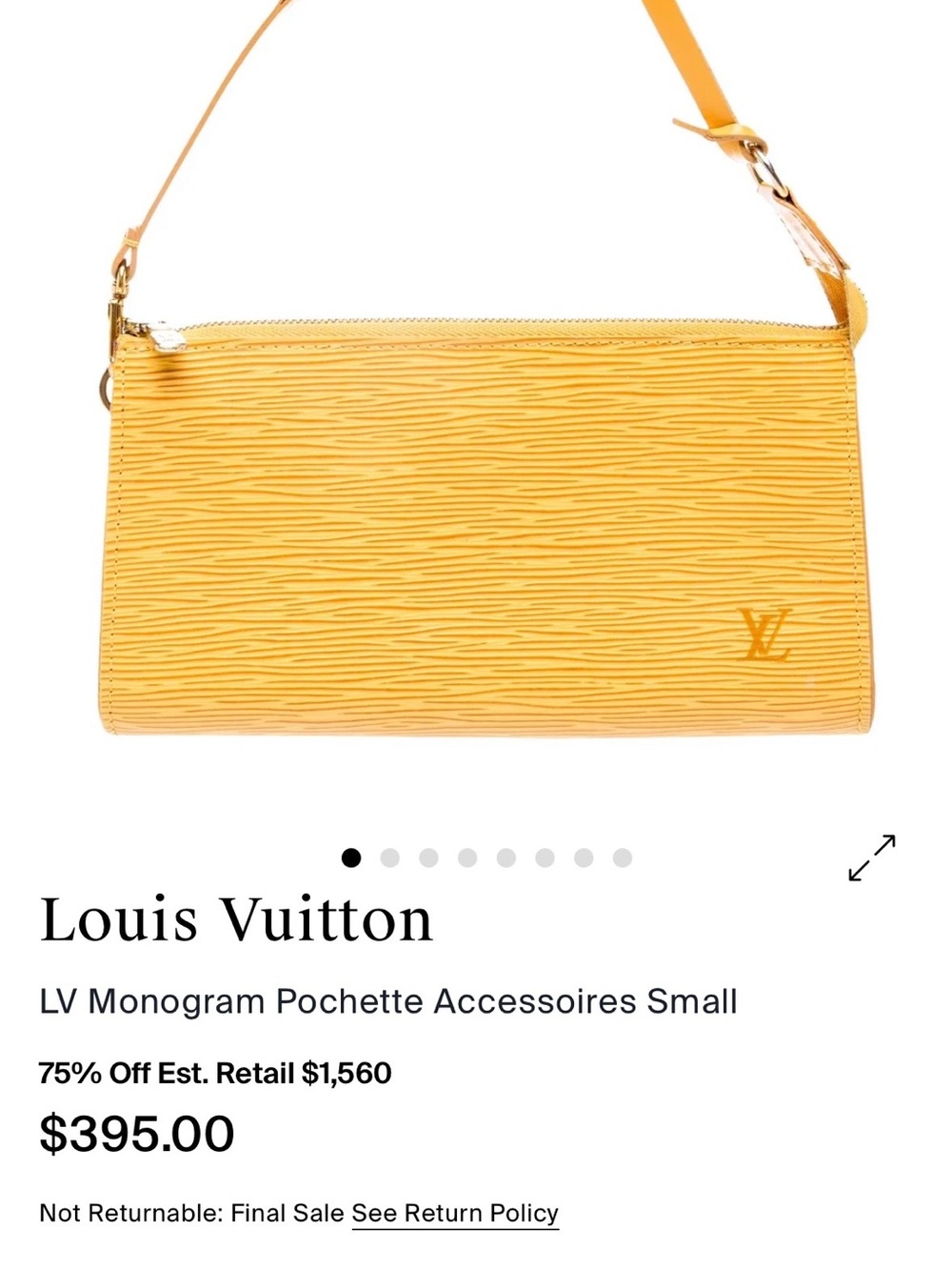 Louis Vuitton Yellow Epi Leather Shoulder Pochette - Picture 2 of 10